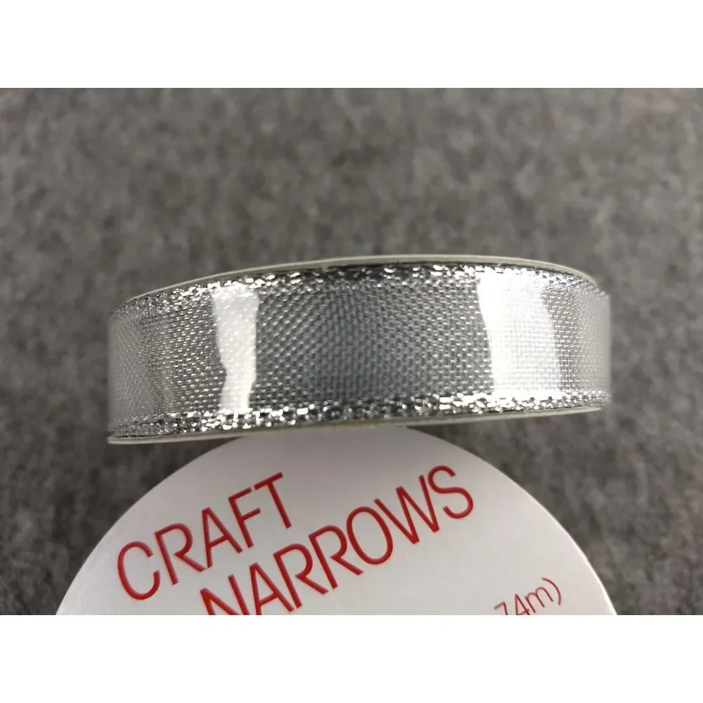 Metallic Ribbon Wired Bowtique Craft Gift Wrap Christmas Gold & Silver Lot/8 NEW